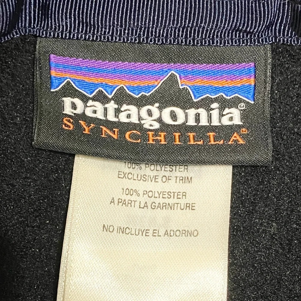 Patagonia Gray & Black Fleece Vest with Teal Trim